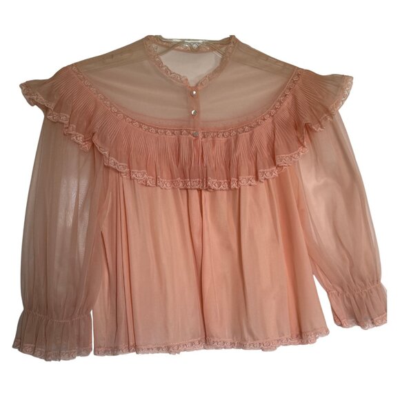 Source Unknown Intimates Sleepwear Vintage S Handmade Lace Lingerie Crop Top Small Peach